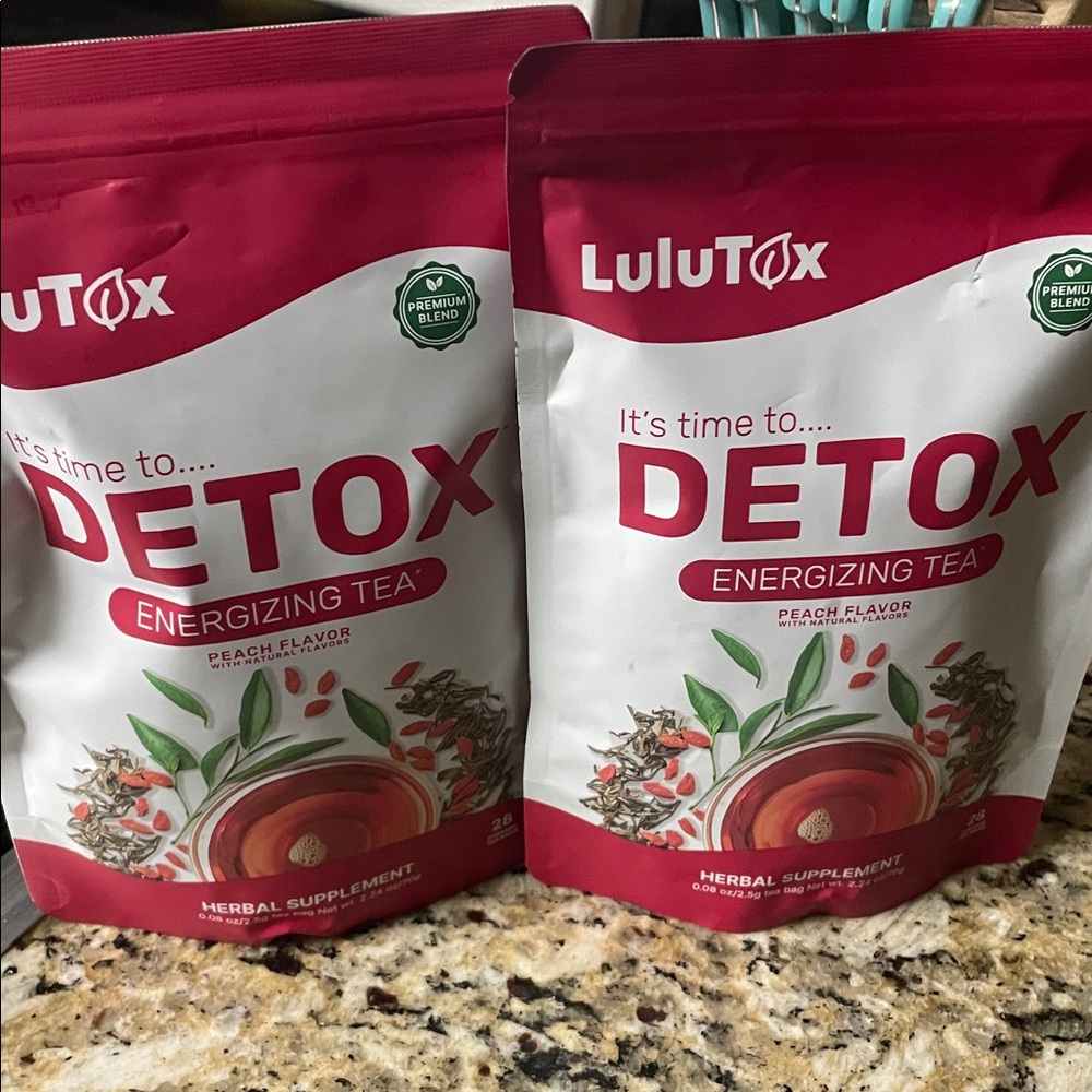 Lulutox Detox Energizing Tea - Peach (2 pouches)